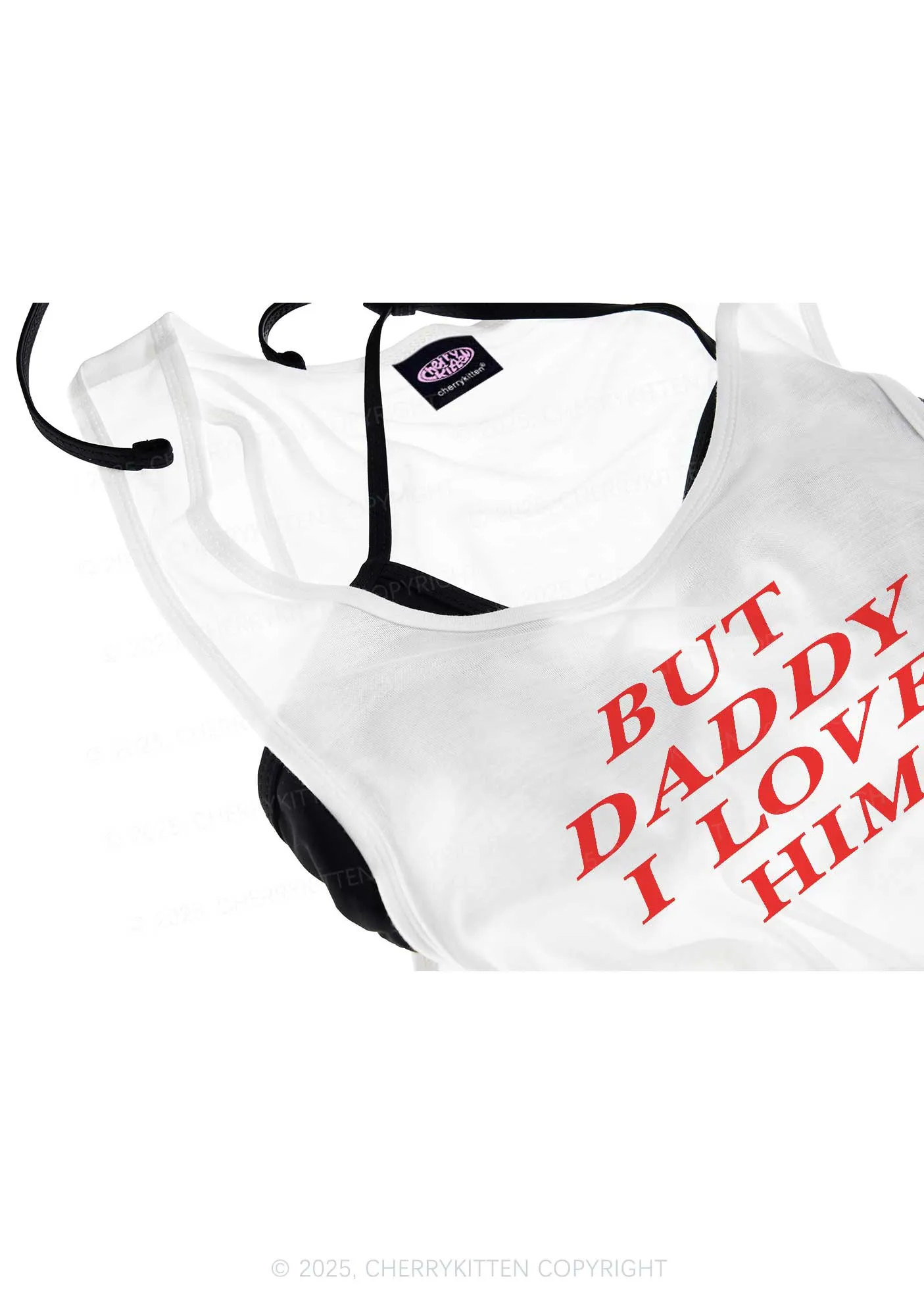 But Daddy I Love Him Pride Y2K Sheer Boyfriend Tank Cherrykitten