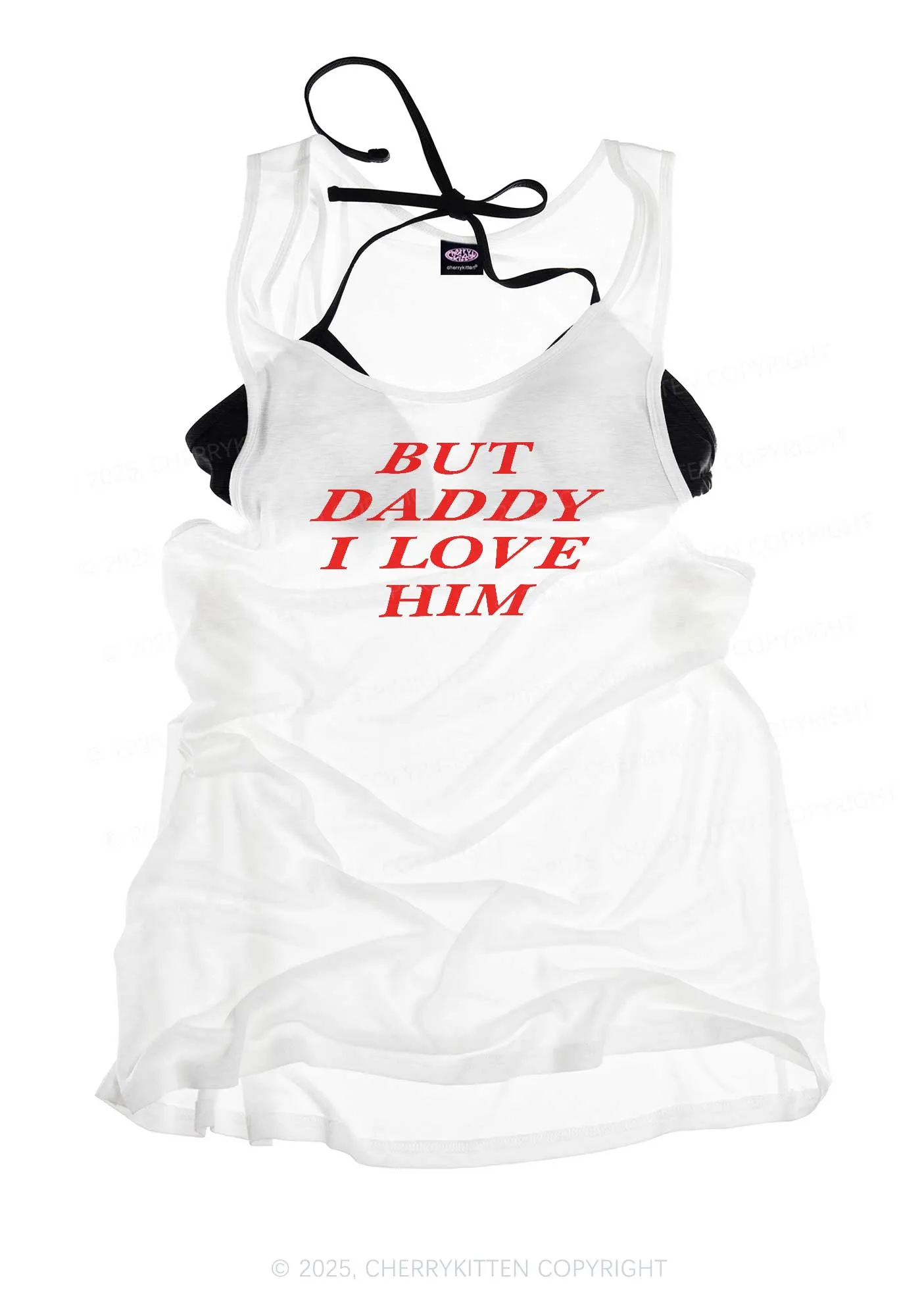 But Daddy I Love Him Pride Y2K Sheer Boyfriend Tank Cherrykitten