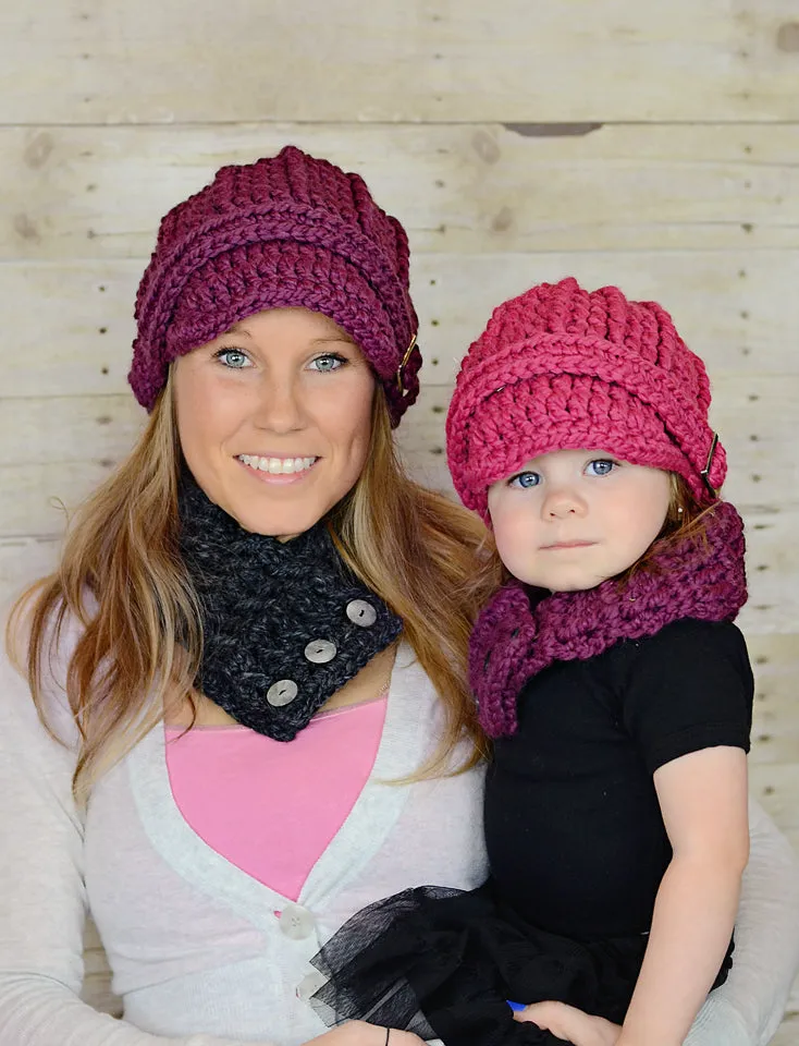Charcoal gray button scarf