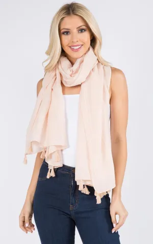 GPO540 Checker Stitch Oblong Scarf w/Tassels