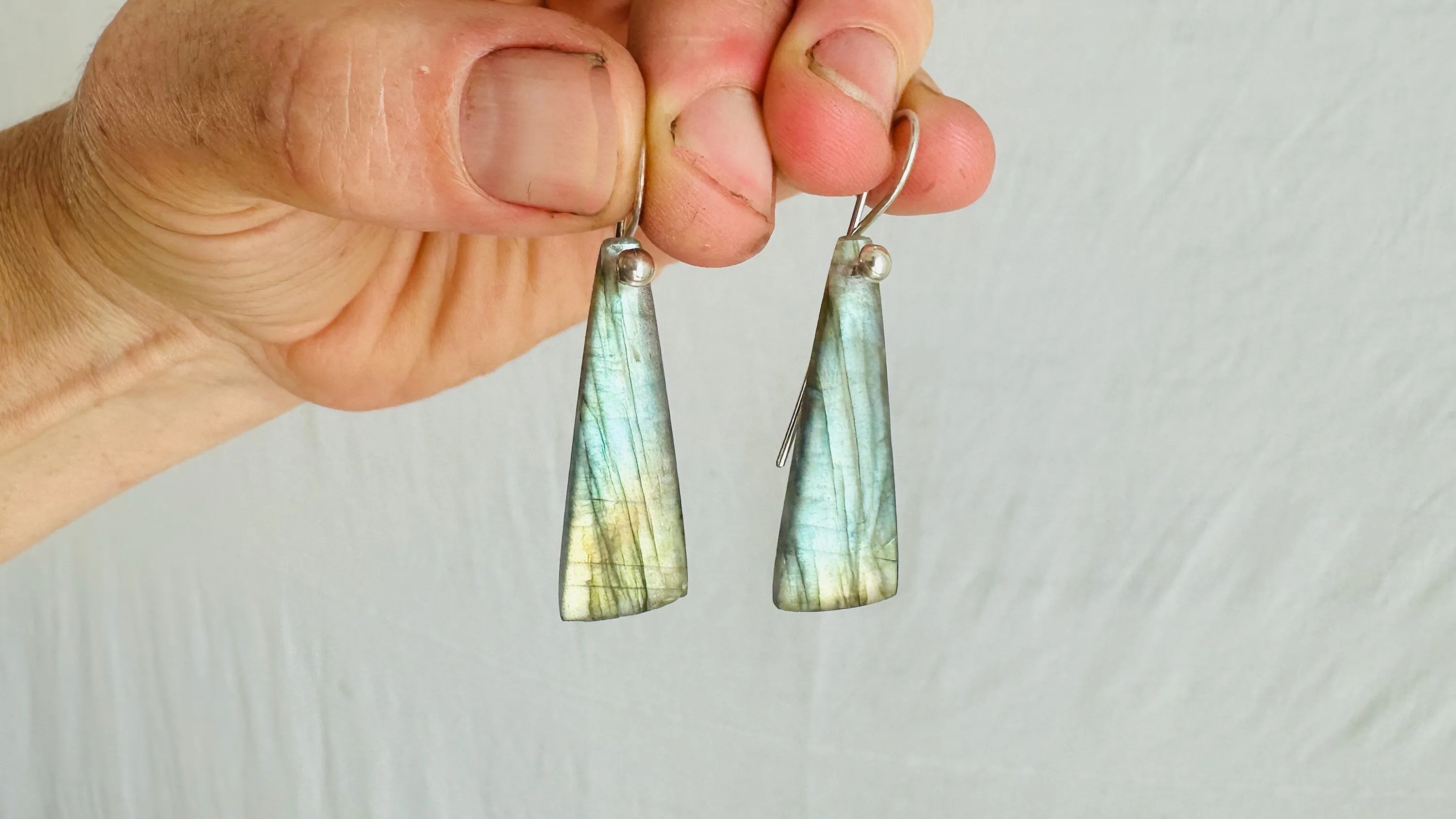 Labradorite Earrings. Sterling Silver. 2353