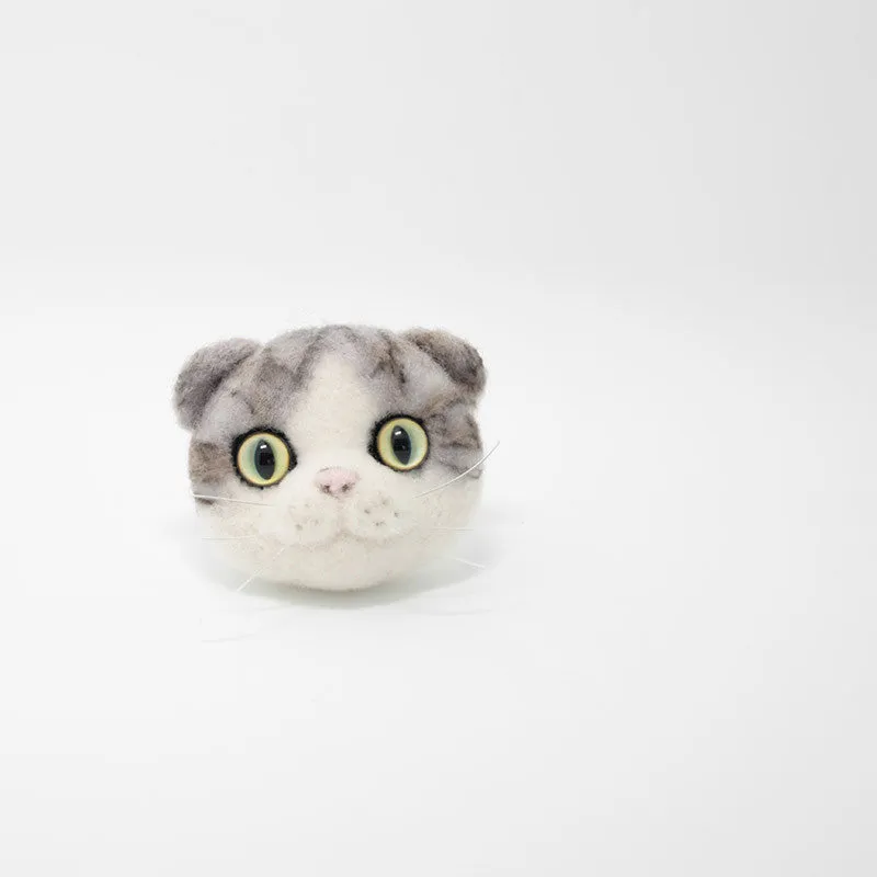 Needle Felted Felting project Animals Cat Kitten Cute Brooch