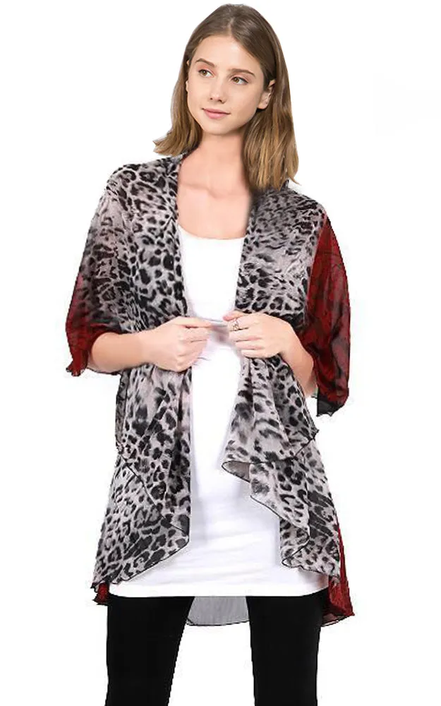 PN18 Leopard Printed Multi Shawl Vest