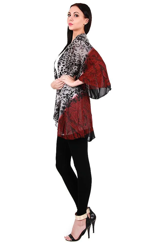 PN18 Leopard Printed Multi Shawl Vest